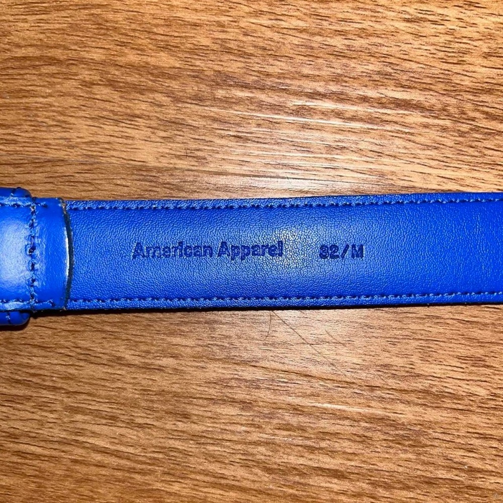 American Apparel Blue Leather Belt